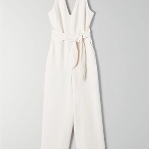 NWOT Aritzia Wilfred Ecoulement V-Neck Jumpsuit Size 2 Ivory